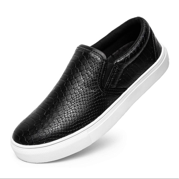 Comme des Garçon Embossed Sneakers Slip-On Shoes Black White Size 11 M NWT $225 - Picture 13 of 14